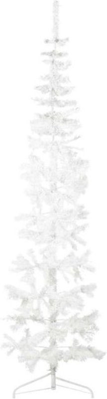 Vidaxl Künstlicher Halb-Weihnachtsbaum in Weiß mit Metallständer, Höhe: 210 cm - Bild 1