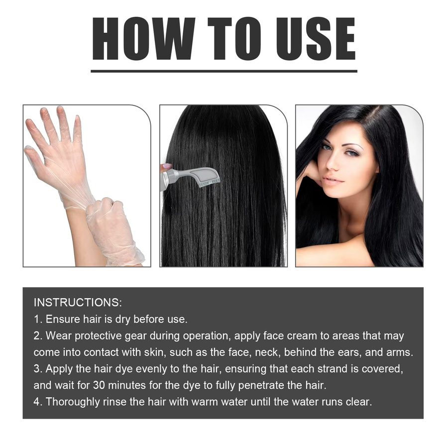 eelhoe Haarfärbecreme, Schwarz, Unisex - Bild 5