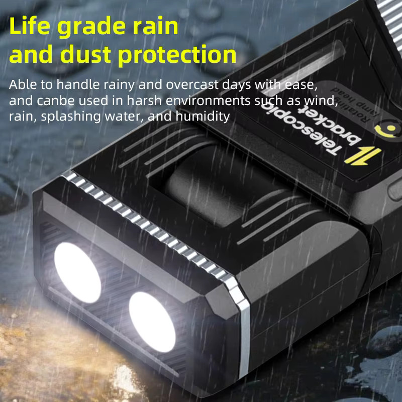 Multifunktionale Arbeitsleuchte und Outdoor-Campingleuchte in Schwarz, wiederaufladbare magnetische Taschenlampe mit Flutlichtfunktion - Bild 5