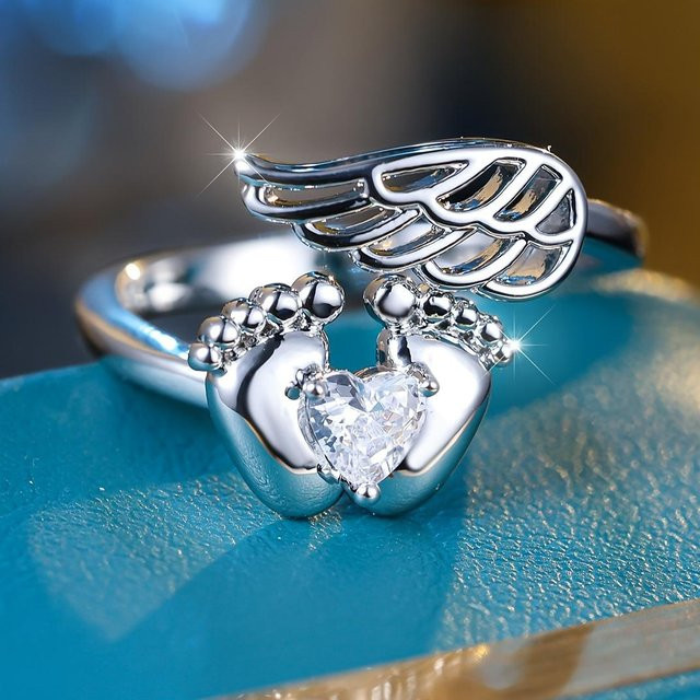 YIRAN Ring, Kupfer, Weiß, Zirkonia, Damen - Bild 1