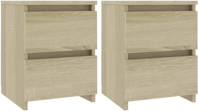 vidaXL Nachttische 2er-Set aus Holzwerkstoff in Sonoma-Eiche, B/T/H: 30 x 30 x 40 cm - Bild 1