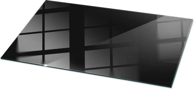 Tulup Glasplatte für rechteckigen Tisch, Schwarz Glatt, B: 140 cm, T: 70 cm - Bild 1