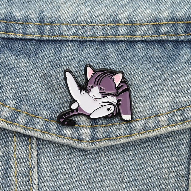 Miss Zoe Brosche, Katze Emaille, Bunt, Unisex - Bild 1