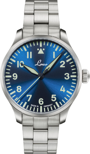 Laco Fliegeruhr, Automatik, Edelstahl, Blau, 39 mm - Bild 1