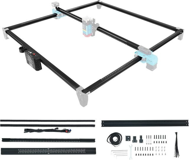 singasong DIY Desktop Aluminiumprofilrahmen Upgrade-Kit für Laser-Graviermaschinen in Schwarz, B/T: 60 x 60 cm - Bild 1
