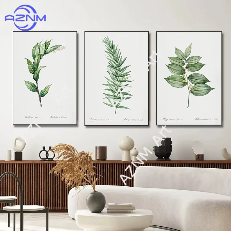 KAYOU Wandkunst Poster Leinwanddruck mit minimalistischen botanischen Farn-, Kräuter- und Wildblumenmotiven zur Heimdekoration - Bild 1