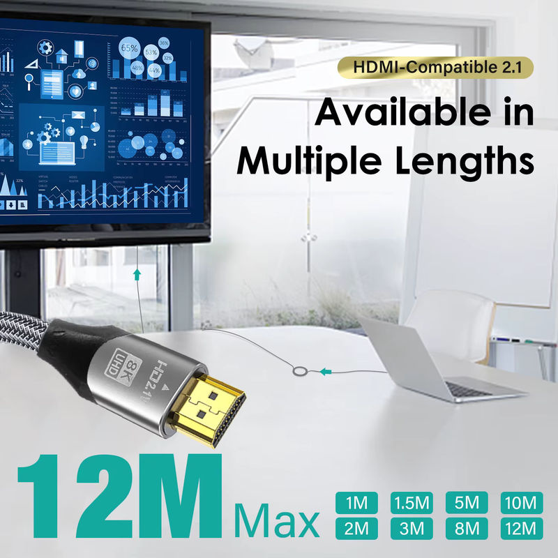 Nephy HDMI 2.1 Kabel Ultra High Speed 48Gbps in Schwarz für 8K@60Hz und 4K@120Hz HDR zur Nutzung mit PC, Laptop, Projektor, HD TV und PS5 - Bild 5