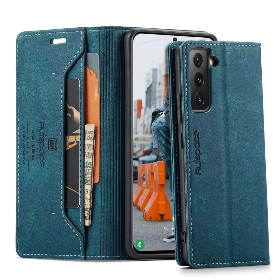 Samsung Wallet Flip Cover Ledertasche für S25 Edge S22 Ultra S21 FE S20 S10 S9 S8 Plus A53 A33 A13 A52S A42 A32 A22 A12 A71 A51 in Schwarz - Bild 5
