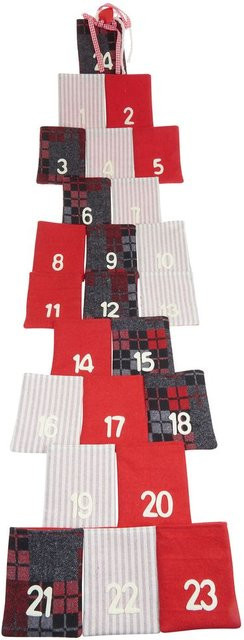VBS Adventskalender Ruwer mit Schleifenband in Rot und Multicolor aus Filz und Baumwolle - Bild 1