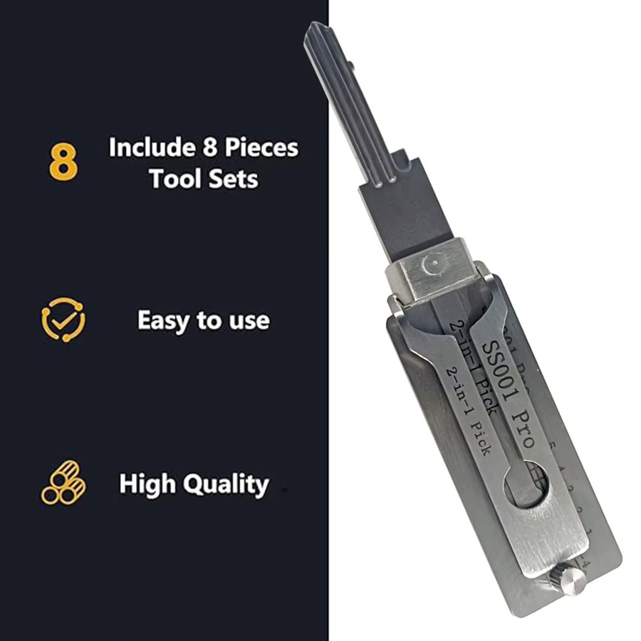 MOJOYCE SS001 Pro Metall Schlüssel Decoder Werkzeug Set mit Präzisionshaken und Pick für Reparatur und Wartung in Silber - Bild 2