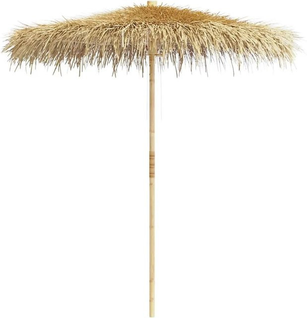 vidaXL Bambus-Sonnenschirm mit Bananenblatt-Dach in Beige, Höhe: 210 cm - Bild 1
