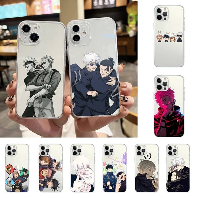 Transparente Anime Jujutsu Kaisen Handyhülle für iPhone 11 12 13 14 15 16 17 Pro Max und andere Modelle - Bild 1