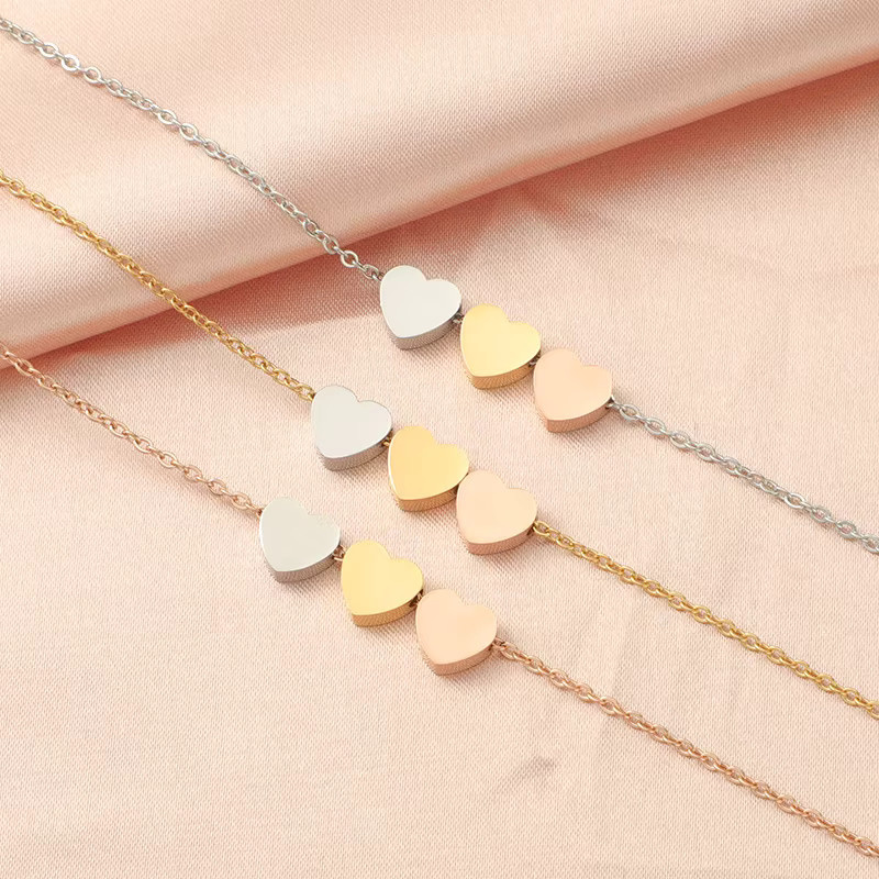 Erpels Halskette, 3-Farben-Herz-Charms-Anhänger, Bicolor, Roségold, Damen - Bild 2