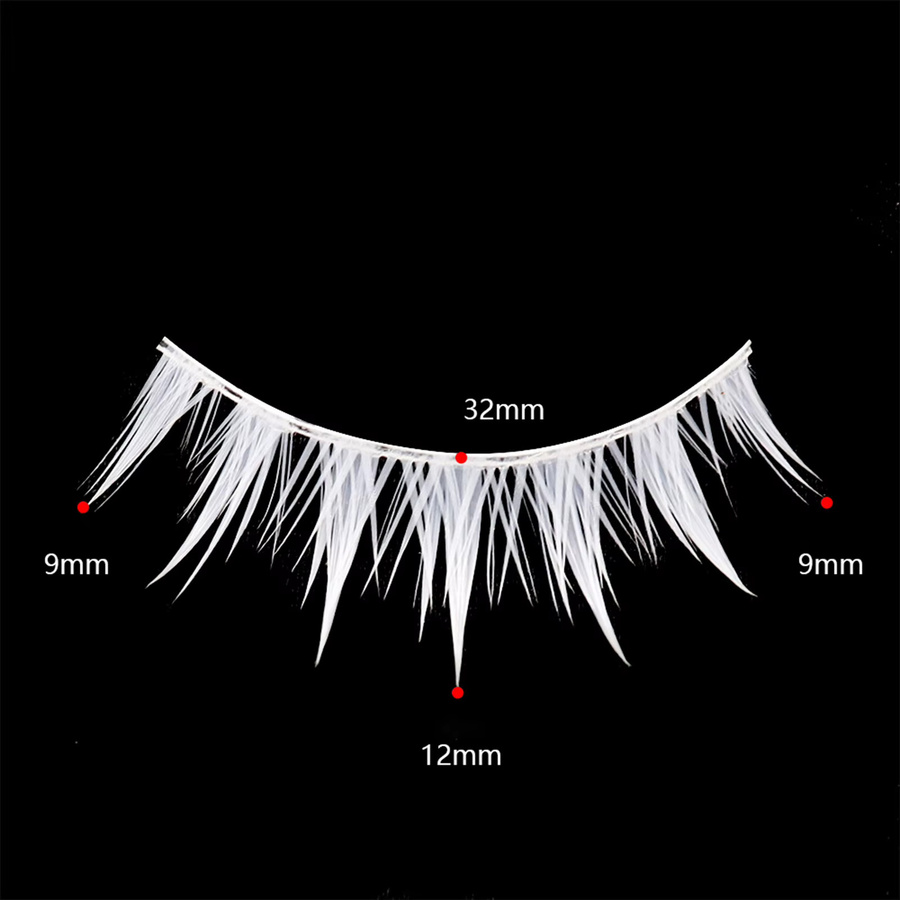 3 Paar Anime-Wimpern, weiß, 3D-flauschig, Unisex - Bild 3