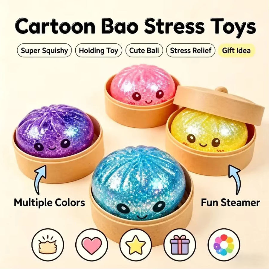 BEAST KINGDOM Glitzer-Dumpling-Squishy mit Box, Fidget-Spielzeug - Bild 3