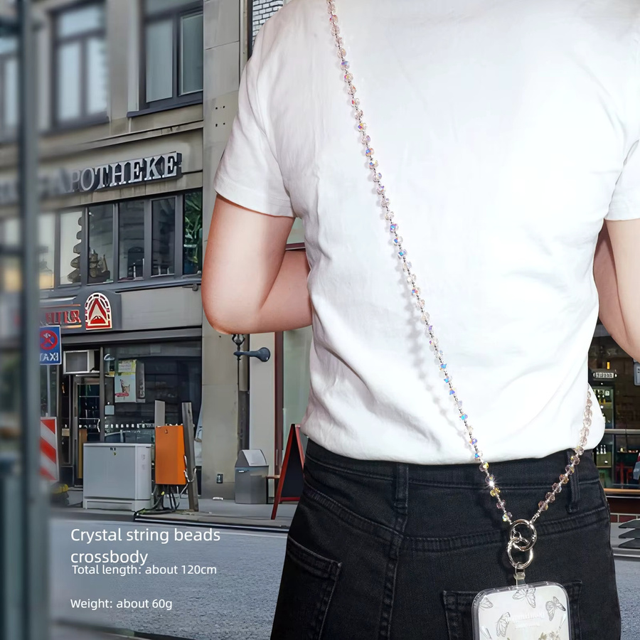 Dolob Kristall Handyhülle Transparent mit Hängeseil und Crossbody-Kette für Damen - Bild 3
