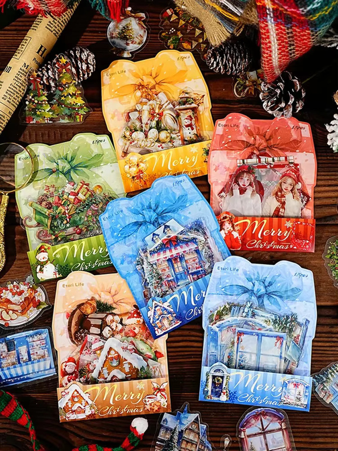 Mr.Paper Weihnachtsnacht PET-Aufkleber, 15 Stück, wasserfeste Vinyl-Aufkleber in Multicolour für Scrapbooking, Tagebuch und DIY-Dekoration - Bild 2