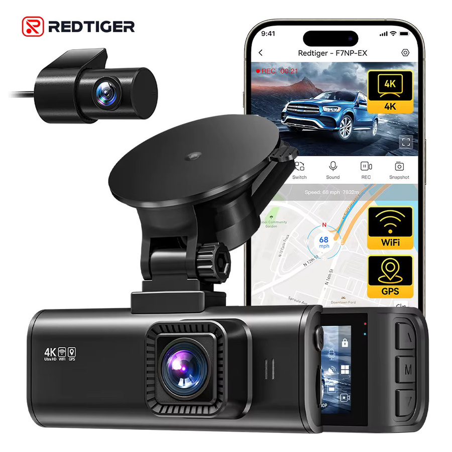 REDTIGER F7NP-EX Dashcam mit 4K UHD Auflösung, 5,8GHz WLAN, GPS und 24-Stunden-Parküberwachung in Schwarz - Bild 6