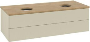 V&B Waschtischunterschrank Antao ohne Frontstruktur in Eiche Grau lackiert, B/T/H: 120 x 50 x 50 cm - Bild 1