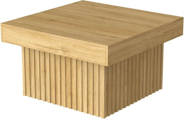 okwish Kaffeetisch aus Spanplatte und MDF in Braun, quadratischer Couchtisch für Wohnzimmer oder Büro, B/T/H: 79 x 79 x 46 cm - Bild 1