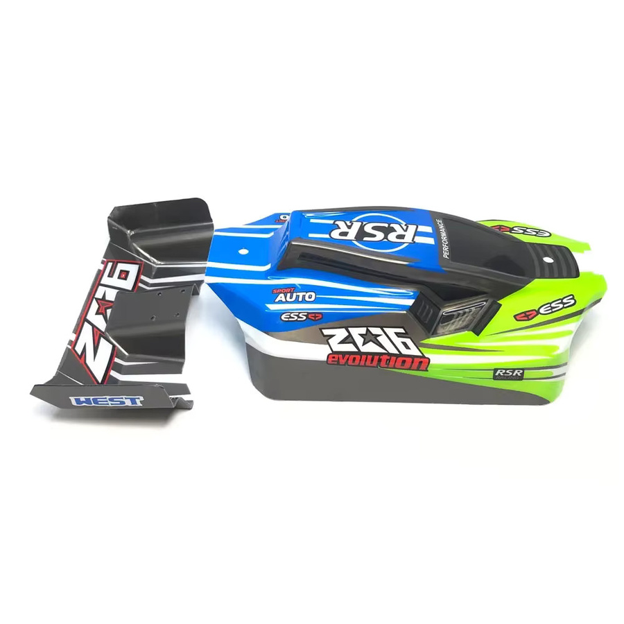 WLtoys RC Auto Karosserie mit PVC-Heckflügel, 1:14, Rot, Bunt / Mehrfarbig - Bild 1