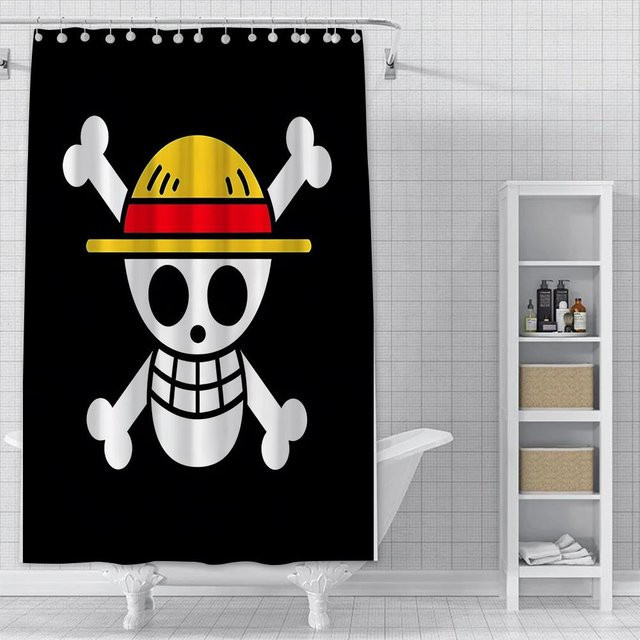 Wasserfester Duschvorhang mit Anime L-Luffy Motiv von Baifenbai Home Furnishing, bunt, Polyester, B/H: 180 x 210 cm - Bild 1
