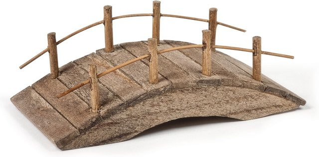VBS Mini-Brücke aus Holz in Braun für Krippen und Tischdekoration - Bild 1