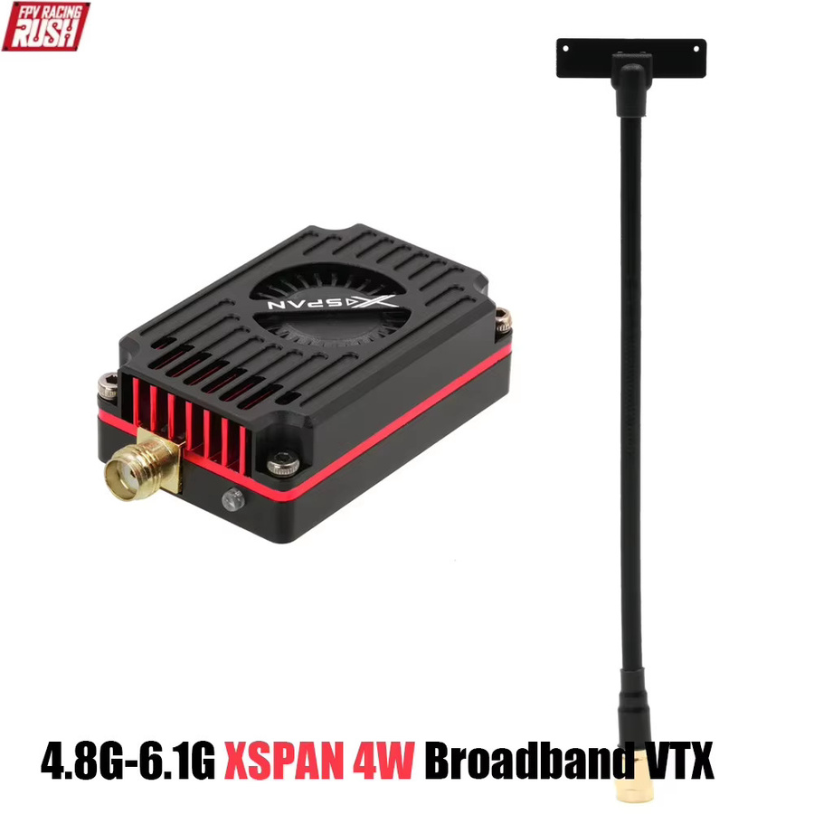 Rushfpv XSPAN Breitband-VTX-Videoübertrager für Langstrecken-RC-FPV-Renndrohnen und Quadcopter, Schwarz - Bild 2