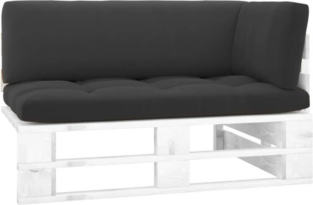 vidaXL Outdoor-Ecksofa aus imprägniertem Kiefernholz in Weiß mit Polsterkissen für Garten und Terrasse - Bild 1