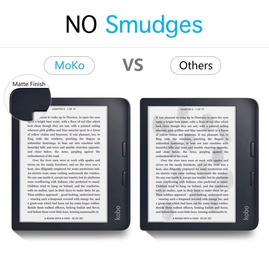 MoKo 2er-Pack matte Displayschutzfolie für Kobo Libra Color 7 Zoll 2024 und Kobo Clara Color 6 Zoll 2024, transparent, Anti-Glare PET - Bild 2