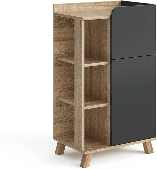 Vicco Unterschrank Karen Anthrazit Sonoma mit Tür und Schublade B: 50 cm, H: 90 cm, T: 30 cm - Bild 2