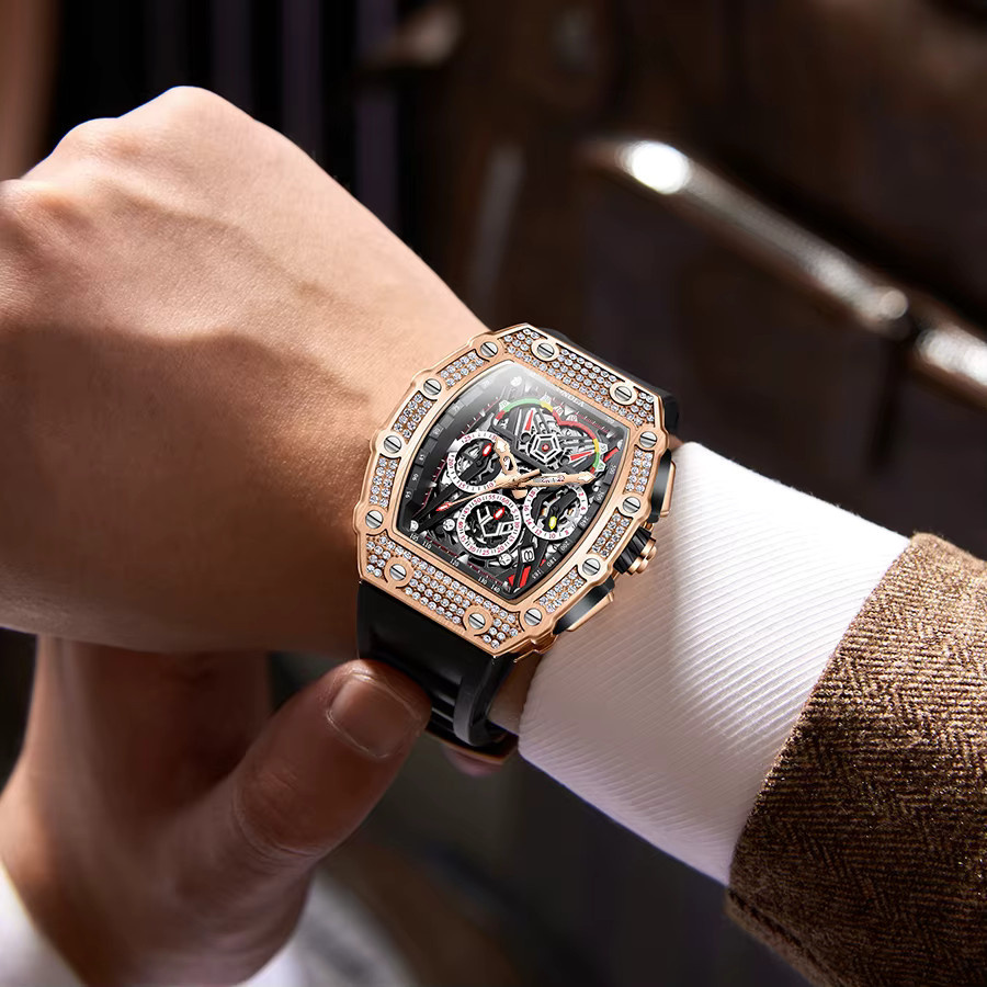 ONOLA Armbanduhr Automatik, Diamant, Edelstahl, Silikon, Herren - Bild 2