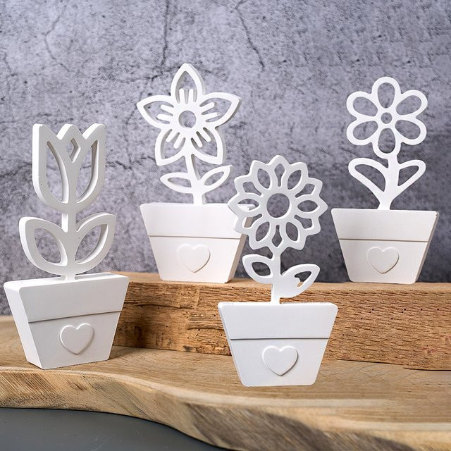 UDOCOOL Silikonform für DIY Blumentöpfe und Beton-Deko in Weiß, unregelmäßige Form für handgemachte Home Ornaments - Bild 1