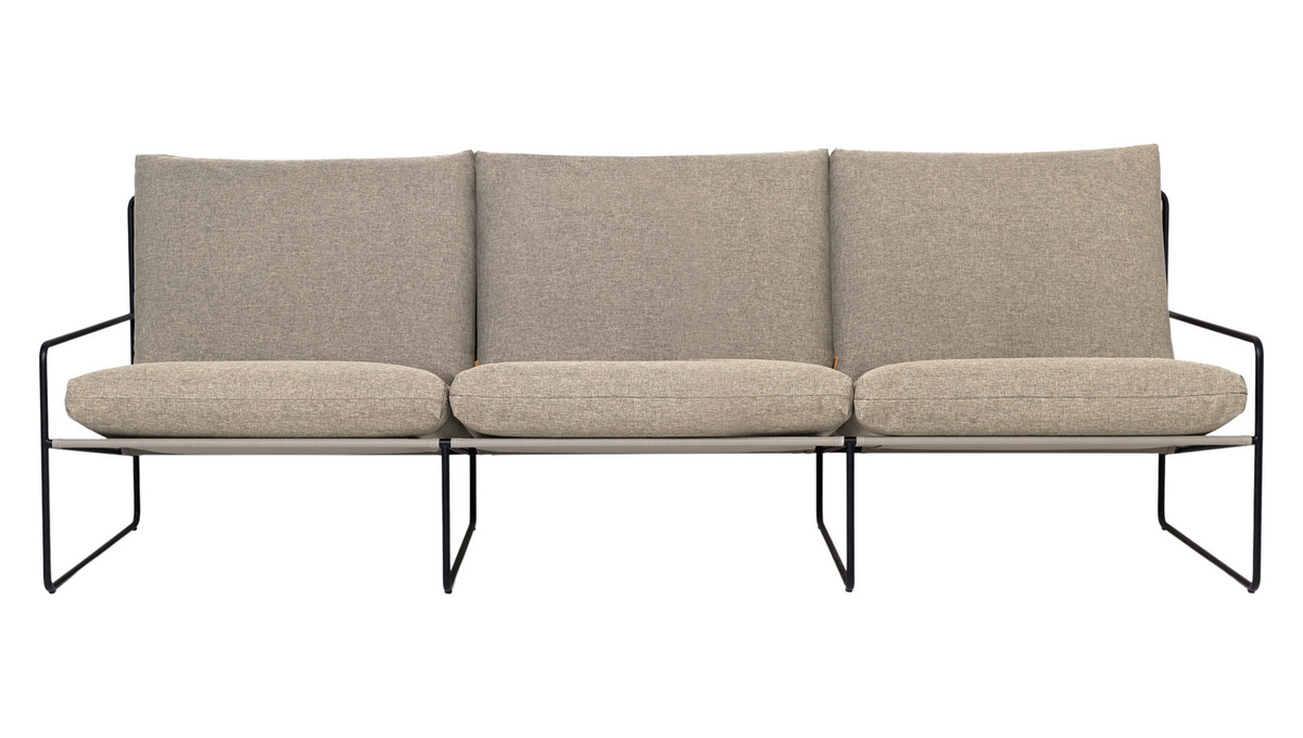 Ferm Living Desert Sofa 3-Sitzer Dolce in Schwarz mit rostfreiem Stahlrahmen und UV-beständigen Polstern aus recycelten Fasern - Bild 2