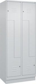 C+P Z-Spind Classic PLUS mit 4 Fächern und Sockel, Grau, H x B x T: 195 x 80 x 50 cm - Bild 1