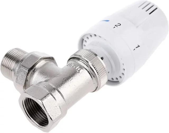 Thermostatisches Heizkörperventil LEENKEA in Weiß, energieeffizientes Spezialventil aus Kupfer mit mehreren Einstellungen, DN20/DN15 - Bild 1
