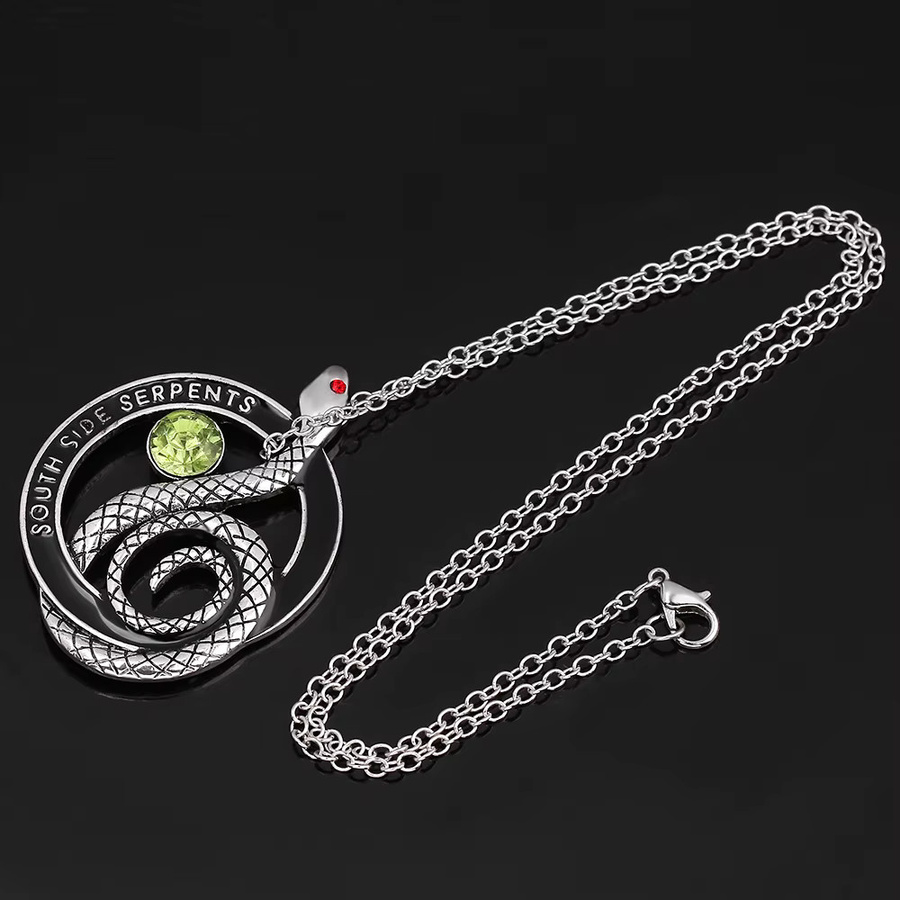 TAKARA TOMY Schlangen-Halskette, Silber, Kristall, Unisex - Bild 3