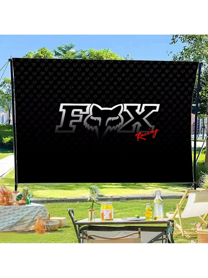 F-FOX Racing Car DIY-Flagge Wandkunst in Schwarz mit grafischem Design, B/H: 70 x 50 cm - Bild 3