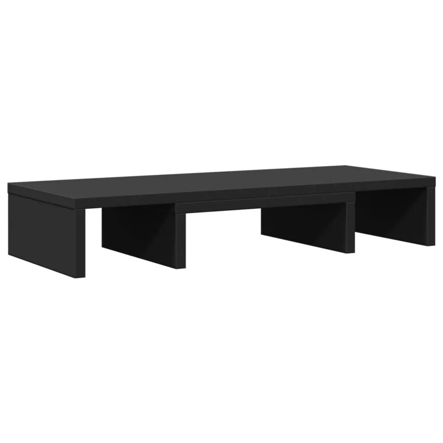 vidaXL Monitorständer verstellbar aus Holzwerkstoff, Schwarz, B: 60 cm, T: 24 cm, H: 10,5 cm - Bild 2