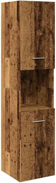 vidaXL Bad-Hängeschrank in Altholz-Optik, braun, B/T/H: 30 x 30 x 130 cm - Bild 1