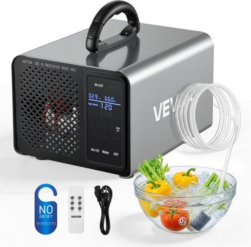 VEVOR Ozone Generator 36000mg/h Gewerblicher Ozoner für bis zu 300 m², Industrieller Geruchsentferner mit LCD-Touchscreen und verzögertem Start, Silber - Bild 1