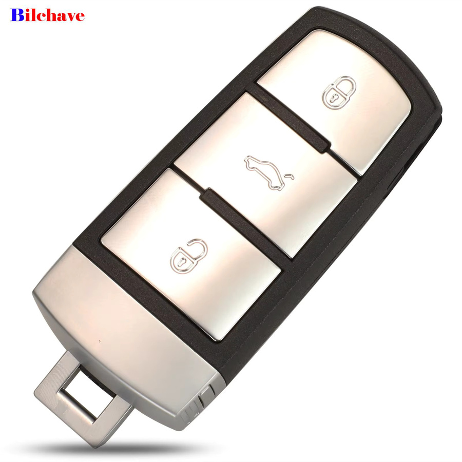 Jingyuqin Auto Fernbedienung Schlüssel für VW Volkswagen Passat CC 2006-2014, 433MHz ID46 PCF7936 Chip Fob mit 3 Tasten und Keyless Go, Schwarz - Bild 2