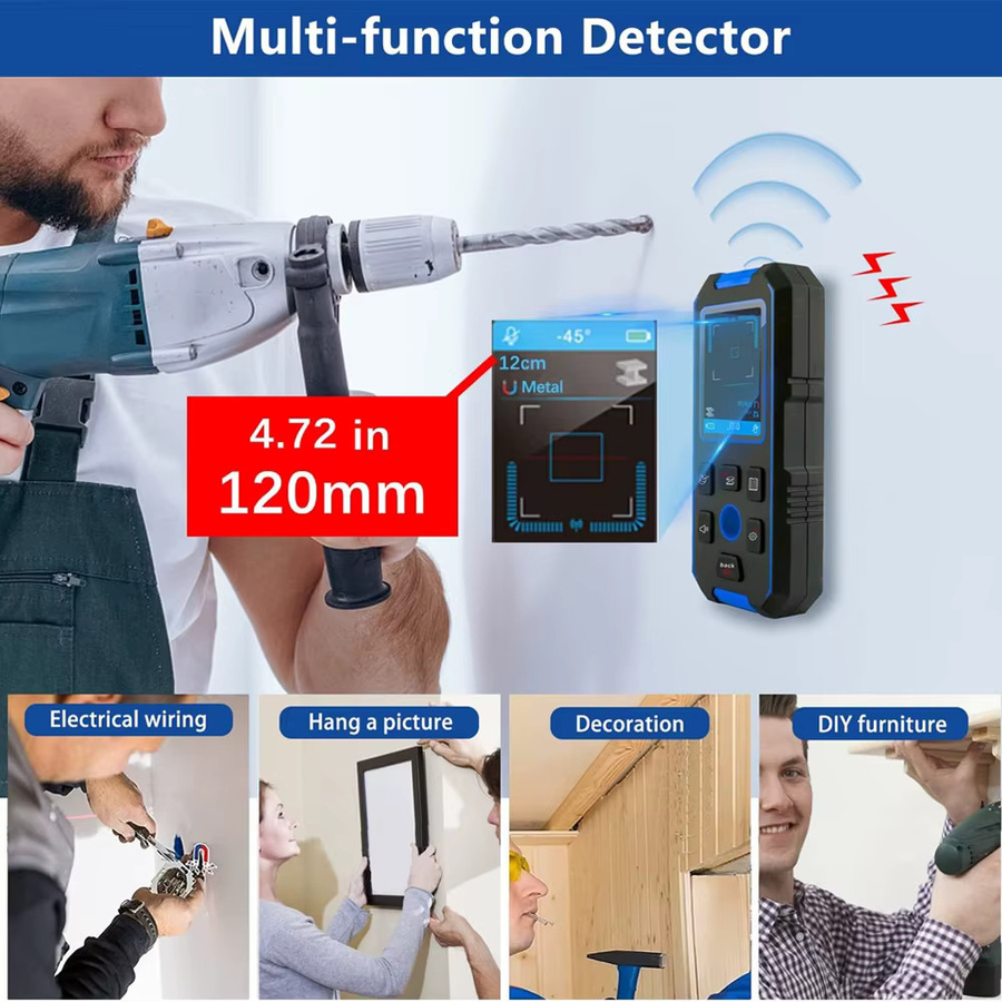 NOYAFA NF-518 Metalldetektor und Stud Finder in Schwarz zur professionellen Wandsuche für Metall, Holz und elektrische Leitungen - Bild 3