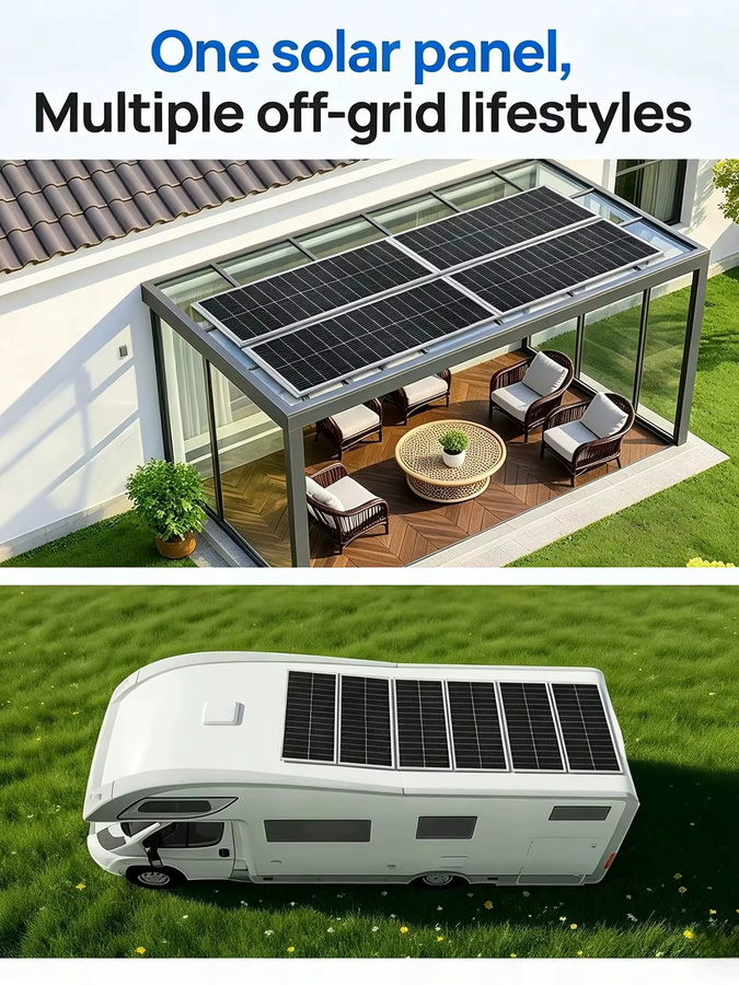 JINGYANGPV Bifaziales Monokristallines Solarmodul 120W, 21,5V, Schwarz - Bild 7