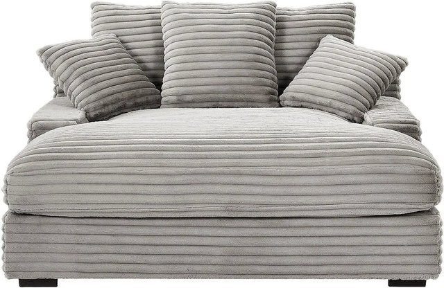 Recamiere Esarto von Pascal Morabito in Grau aus Rippenvelours, Breite: 168 cm, Höhe: 54 cm, Tiefe: 168 cm - Bild 1