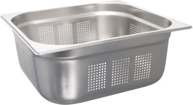 Schneider GN 2/3 Behälter aus Edelstahl gelocht, Farbe Silber, Höhe: 15 cm - Bild 1