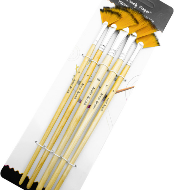 5-teiliges Lor Gouach Fächerpinsel-Set aus Nylonhaar für Künstler in Multicolour - Bild 1