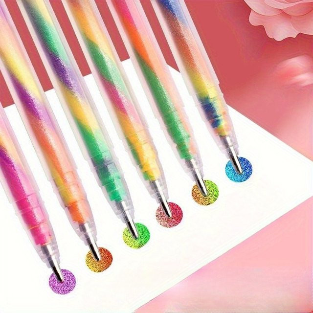 6er Set Glitzer-Pastell-Werkzeug in Multicolour für Grußkarten und Bastelarbeiten mit 1,2 mm Stärke - Bild 1