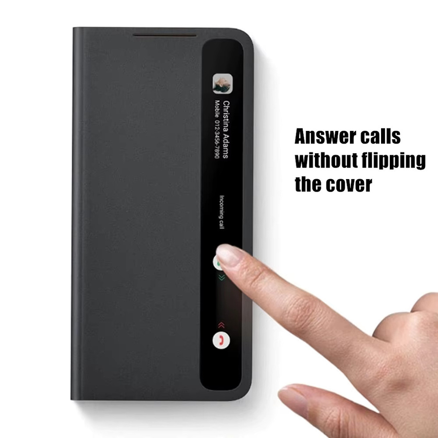 Smart Sleep Awake Flip Case für Samsung Galaxy Note 10 Plus und Note 10+ mit Window View und Smart Chip in Rot - Bild 4