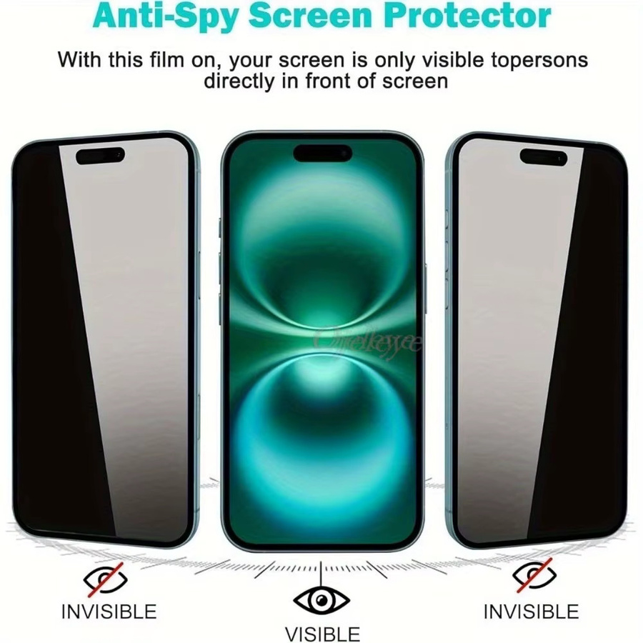 Matte Anti-Spy Sichtschutzfolie aus gehärtetem Glas für Apple iPhone 17 Pro Max, 16, 16e, 15, 14, 13, 12, 11, Plus, XR, X, XS - Bild 2